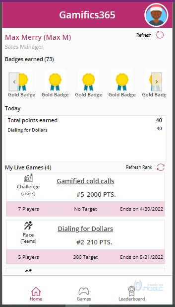 Up the game with Gamifics365 gamification Mobile App