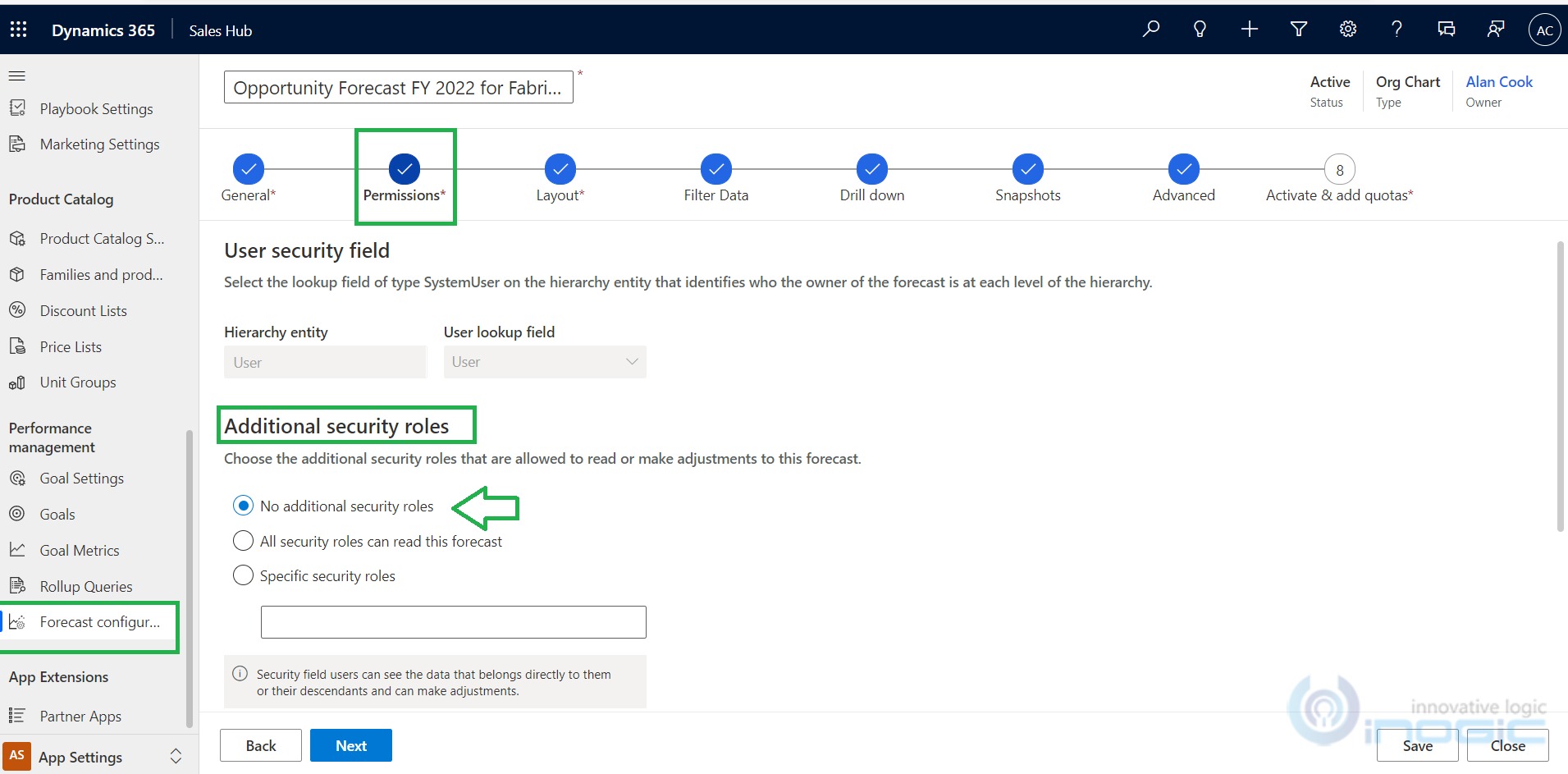 Dynamics 365 CRM sales forecasting