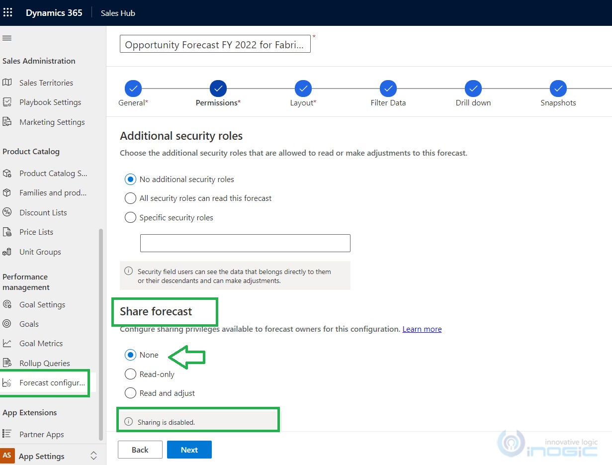 Dynamics 365 CRM sales forecasting