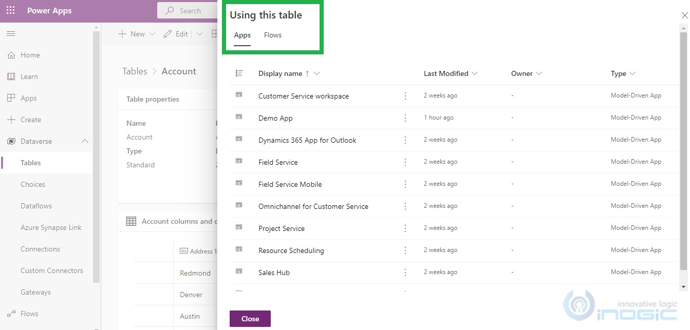 Dataverse Tables