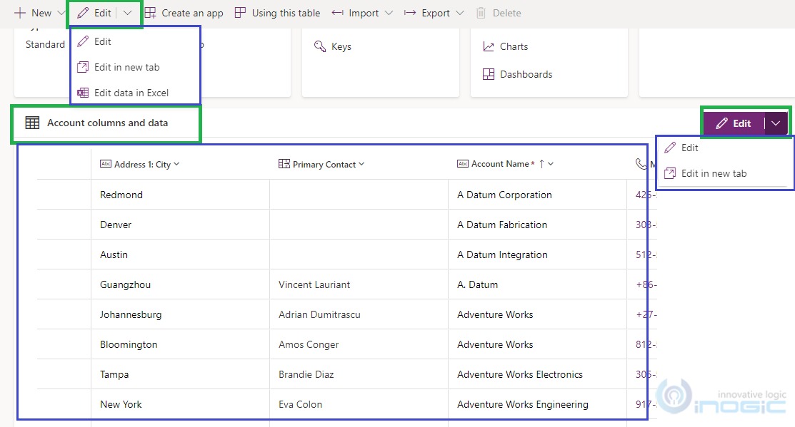 Dataverse Tables