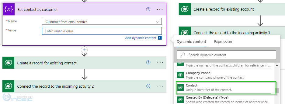 map a contact in Power Automate