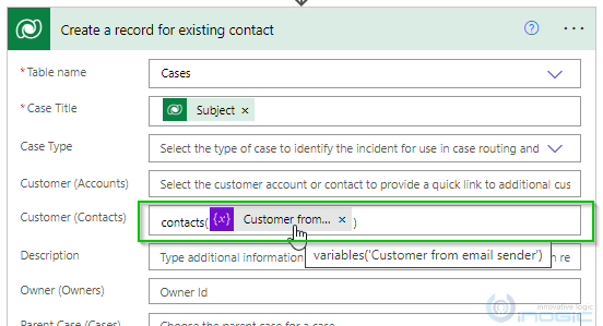 map a contact in Power Automate