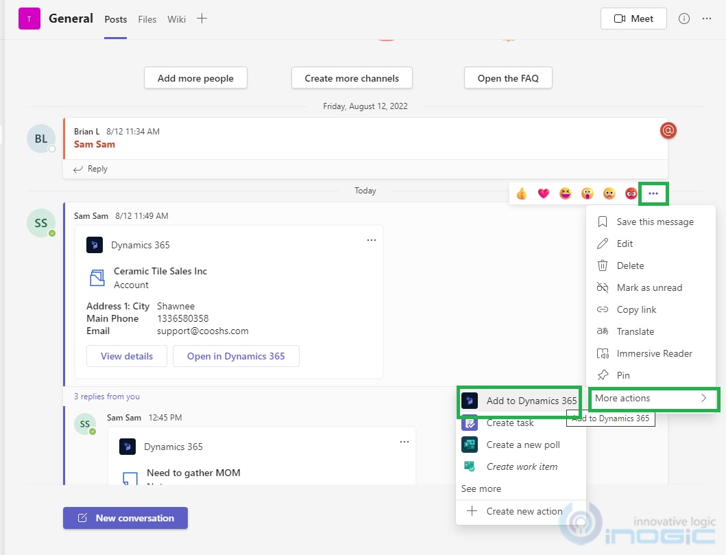 Microsoft Teams in Dynamics 365