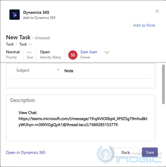 Microsoft Teams in Dynamics 365