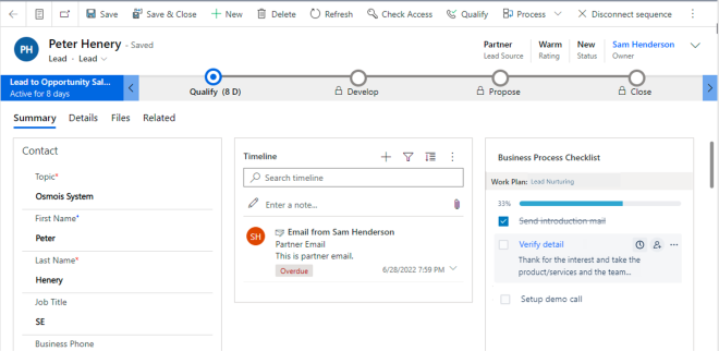 Business Process Flow/Checklist within Microsoft Dynamics 365 CRM ...