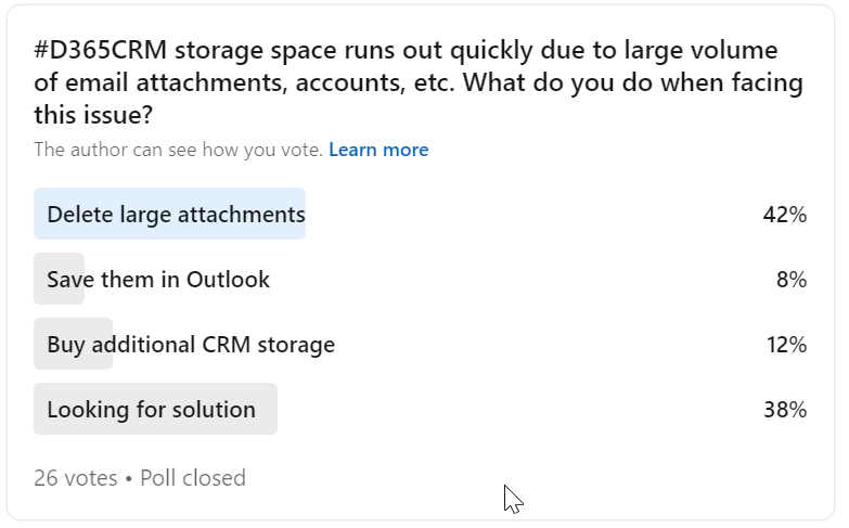Dynamics 365 CRM storage