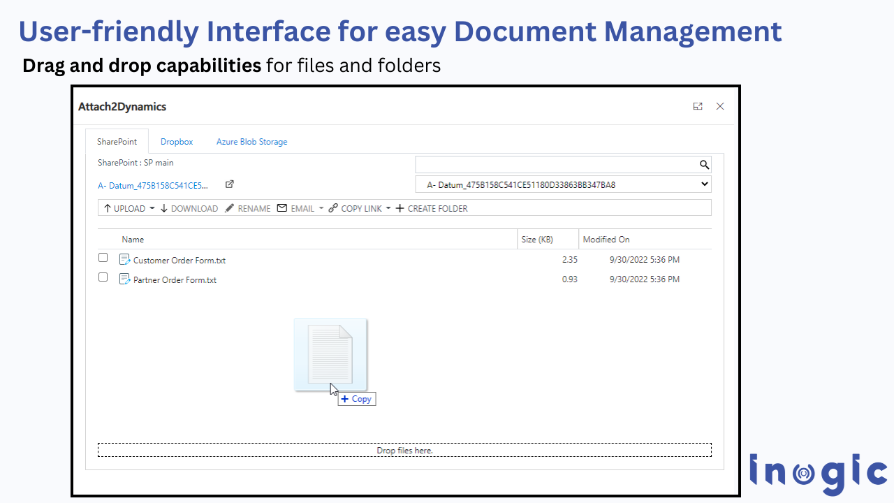 Dynamics 365 CRM storage