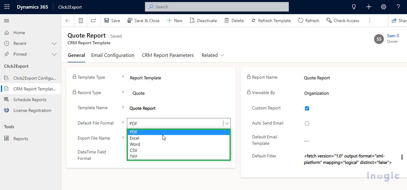 Export Dynamics 365 CRM Reports to Excel