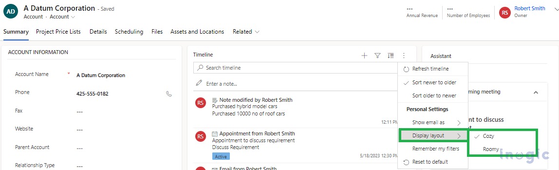Additional Capabilities in Timeline View within Microsoft Dynamics 365 CRM