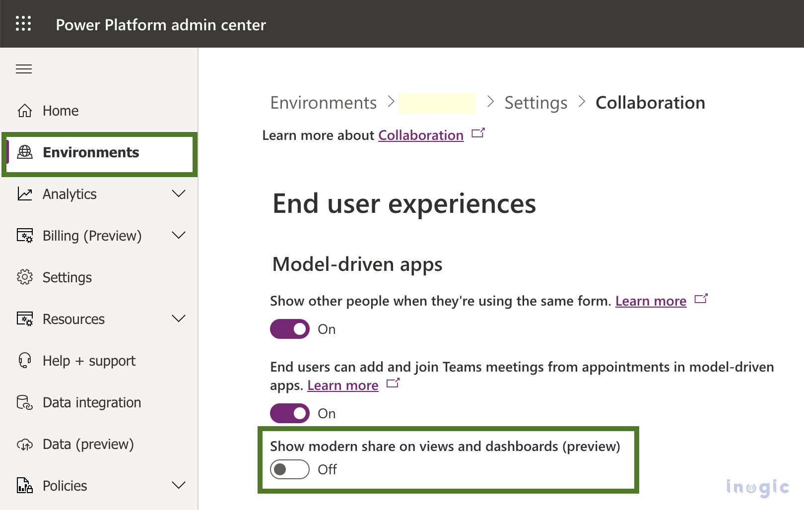 provision on Dashboards and Views