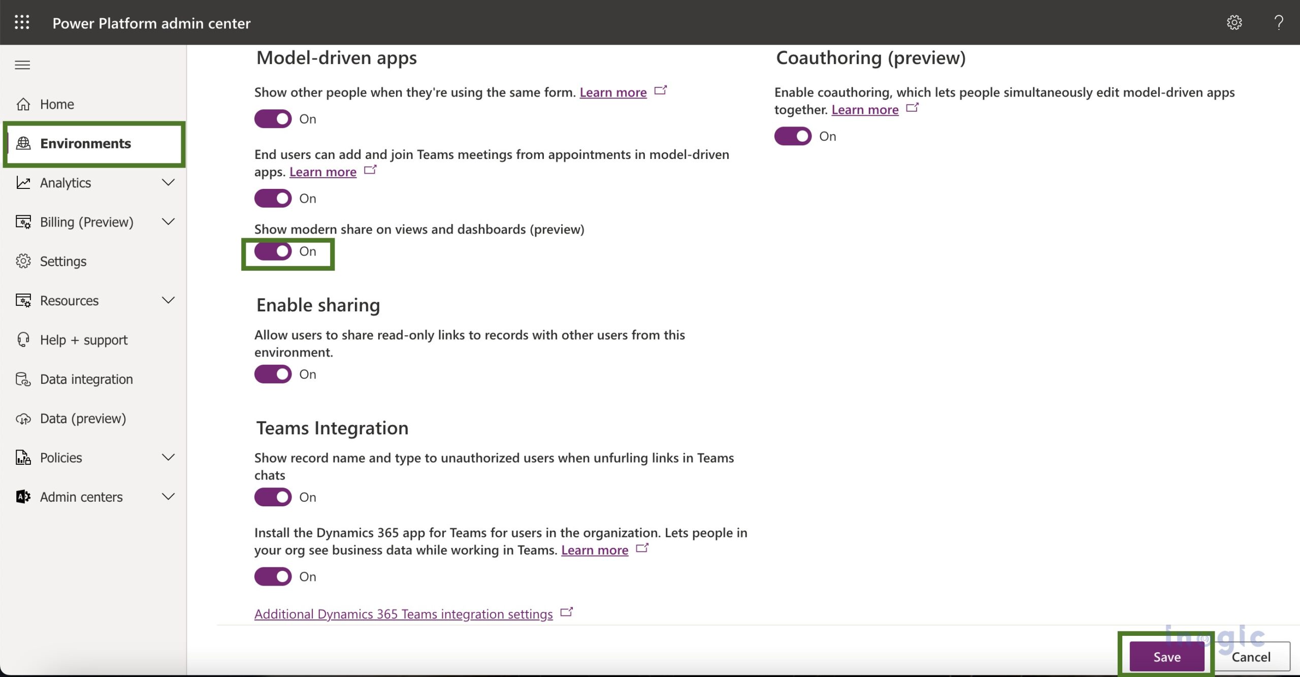 provision on Dashboards and Views