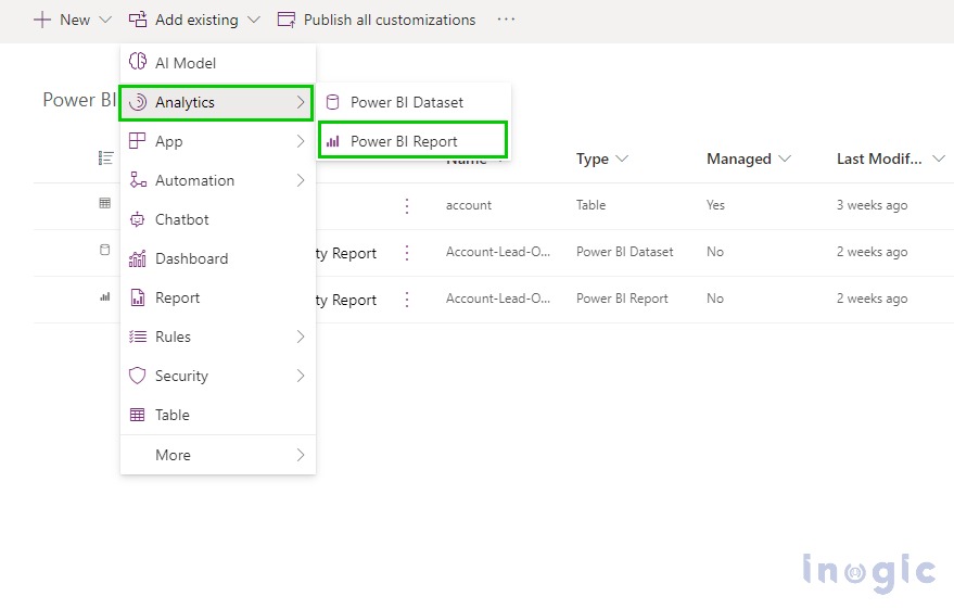 Power BI report control