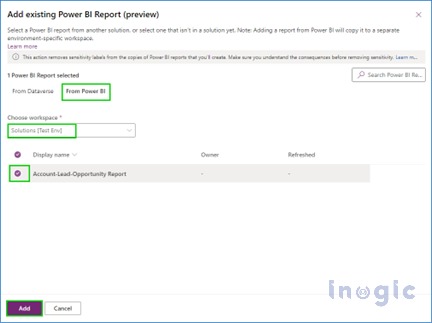 Power BI report control