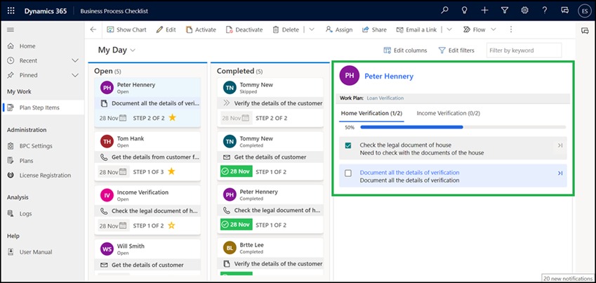 Set Playbooks for Business Process Flow