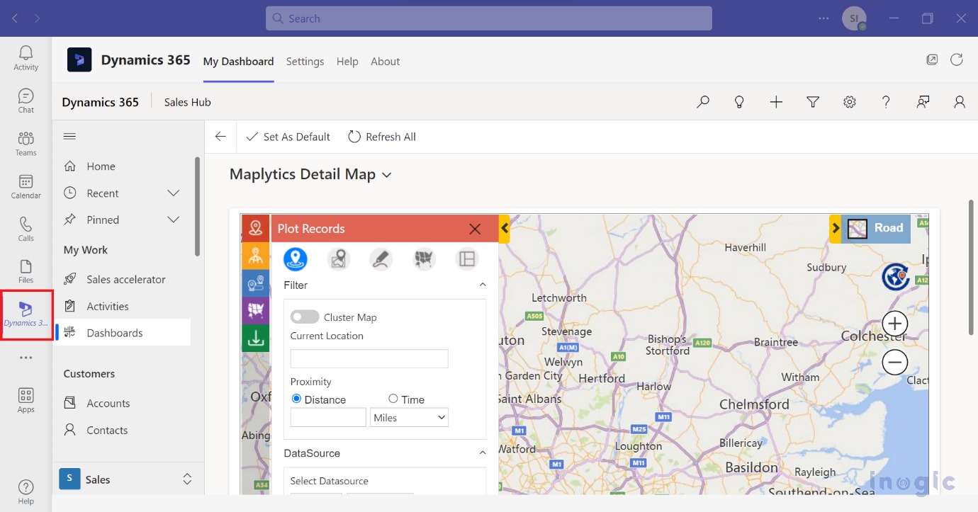 Dynamics 365 App and Maps integrated with Teams