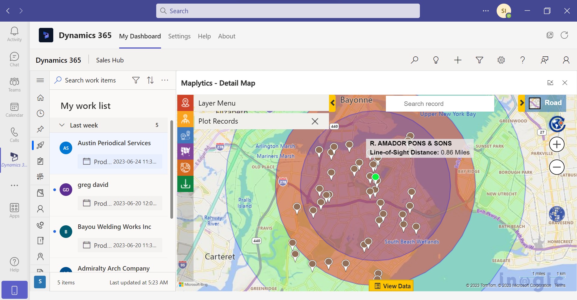 Dynamics 365 App and Maps integrated with Teams