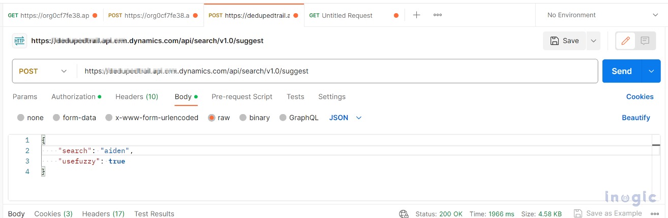 Dataverse search Suggestions API