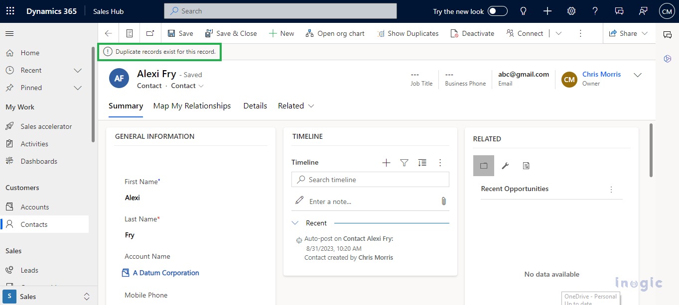 Duplicate Records in Dynamics 365 CRM