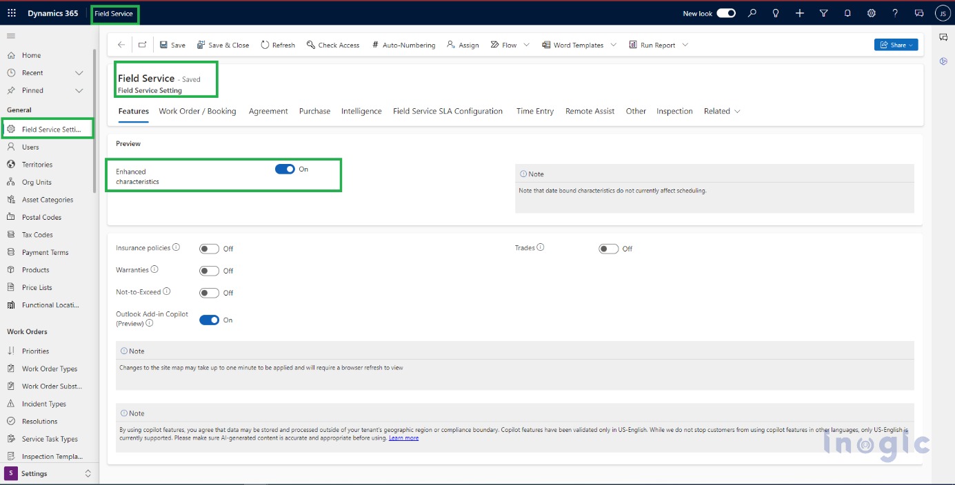 Dynamics 365 Field Service