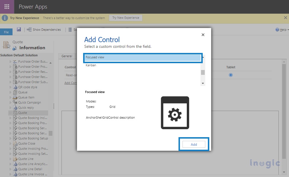 Focused View in Dynamics 365