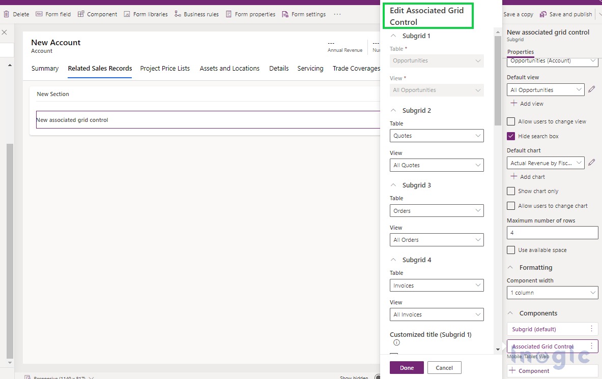 Simplify Form Design using Associated Grid Control