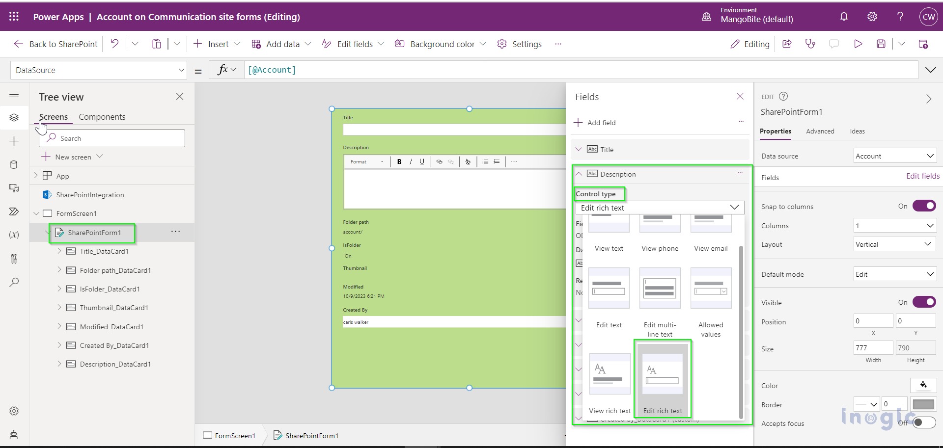 SharePoint forms with PowerApps