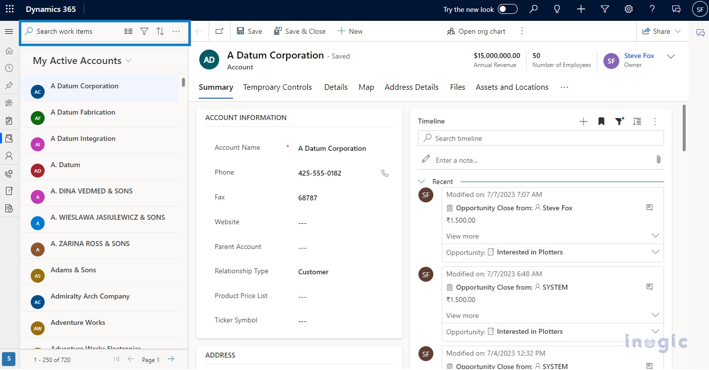 Focused View in Dynamics 365