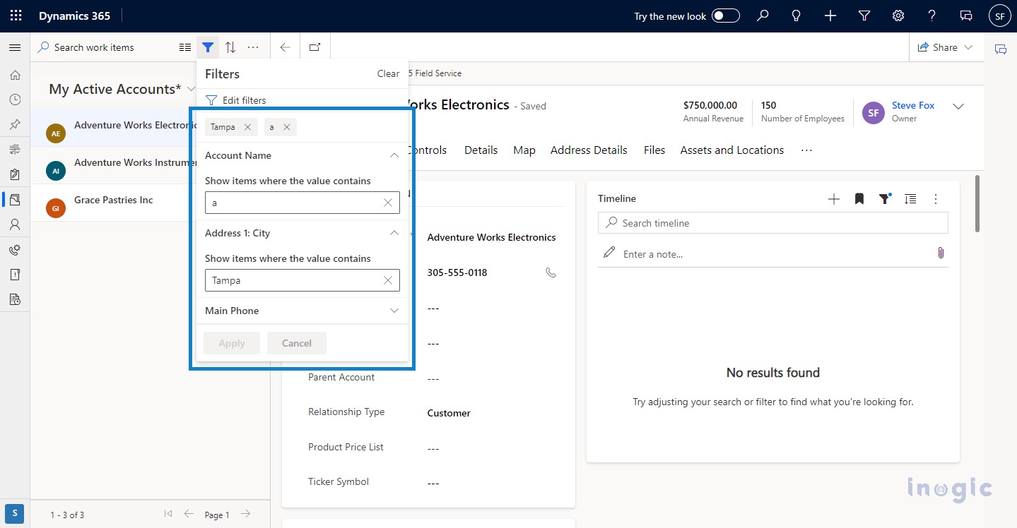 Focused View in Dynamics 365