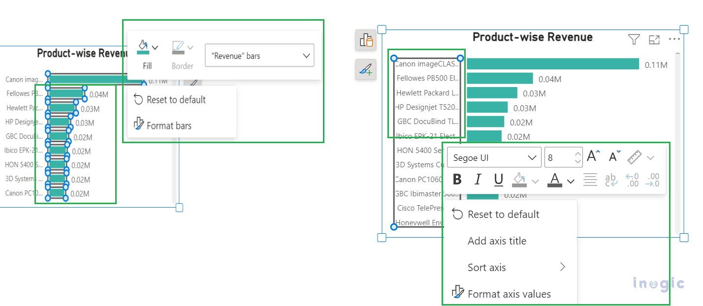 Visual Formatting using On-object Feature in Power BI