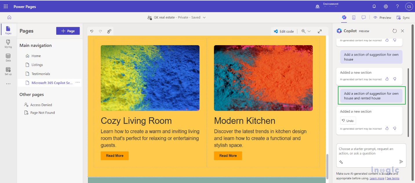 Copilot in Power Pages