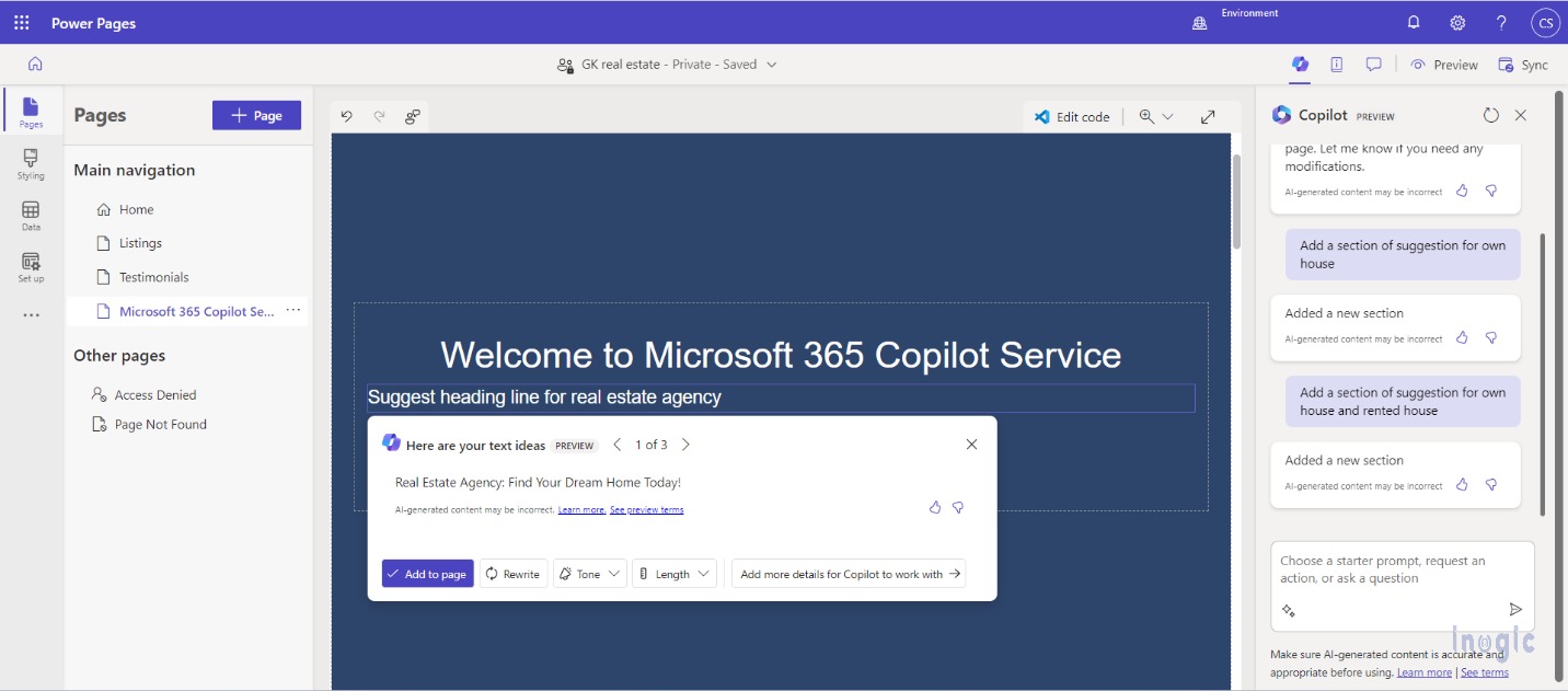 Copilot in Power Pages