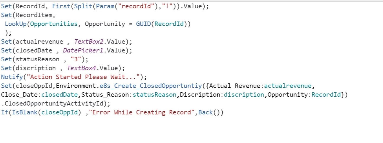 Custom Action from Custom Pages in Power Apps