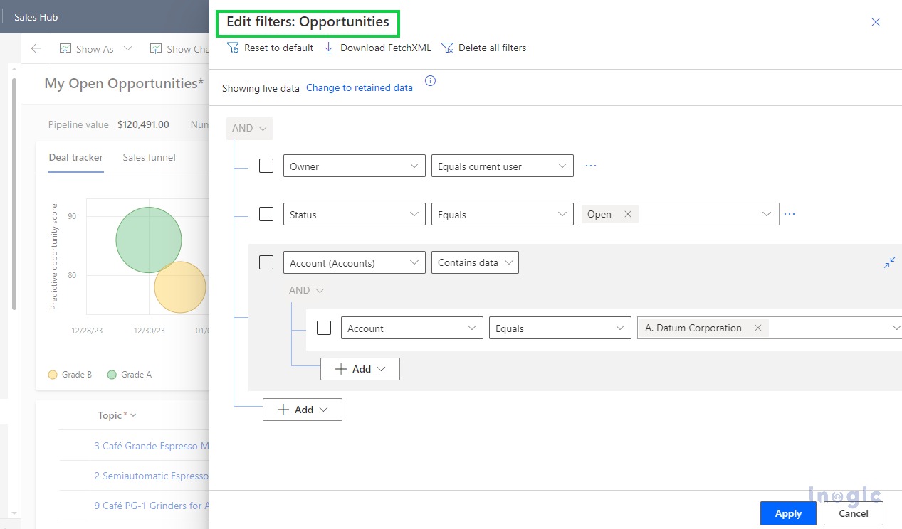 Personalize Pipeline view in Dynamic 365