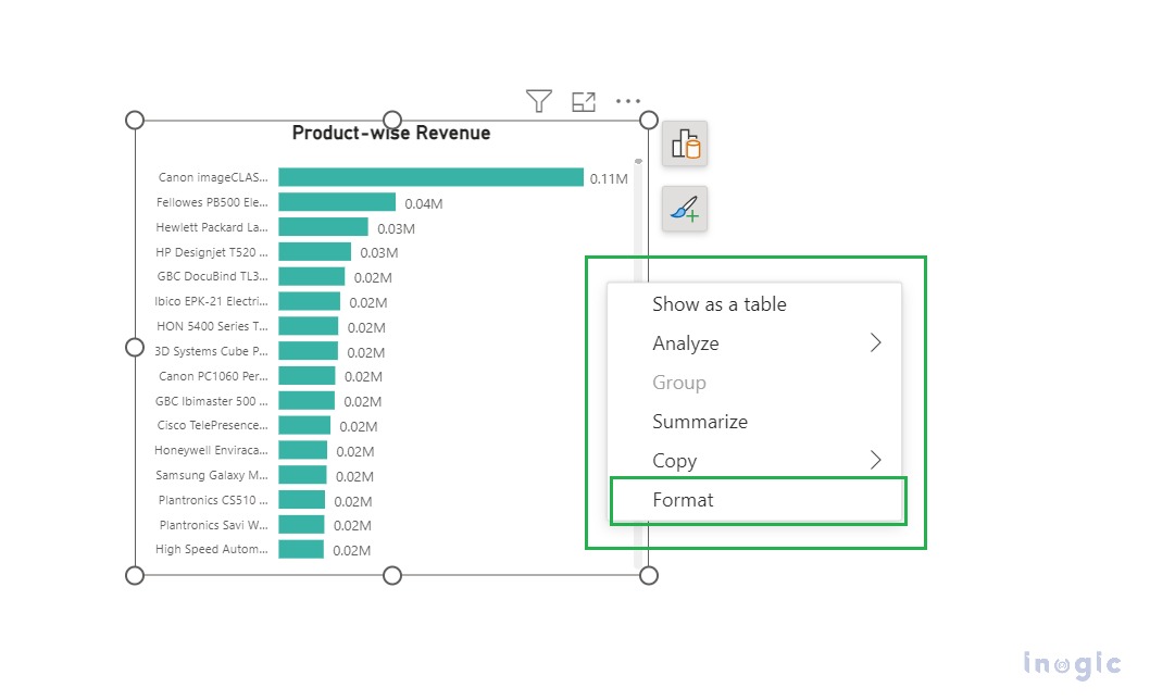 Visual Formatting using On-object Feature in Power BI