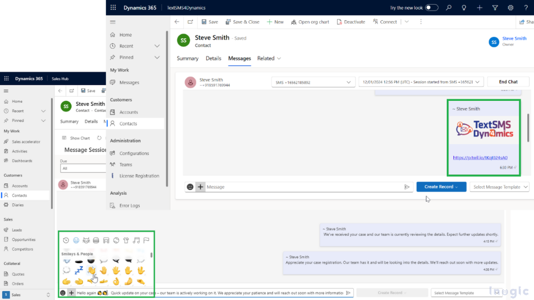 SMS Integration in Dynamics 365 CRM