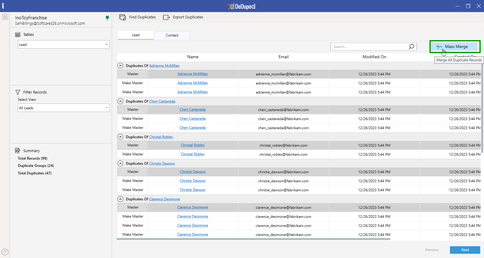 Duplicate Data Management