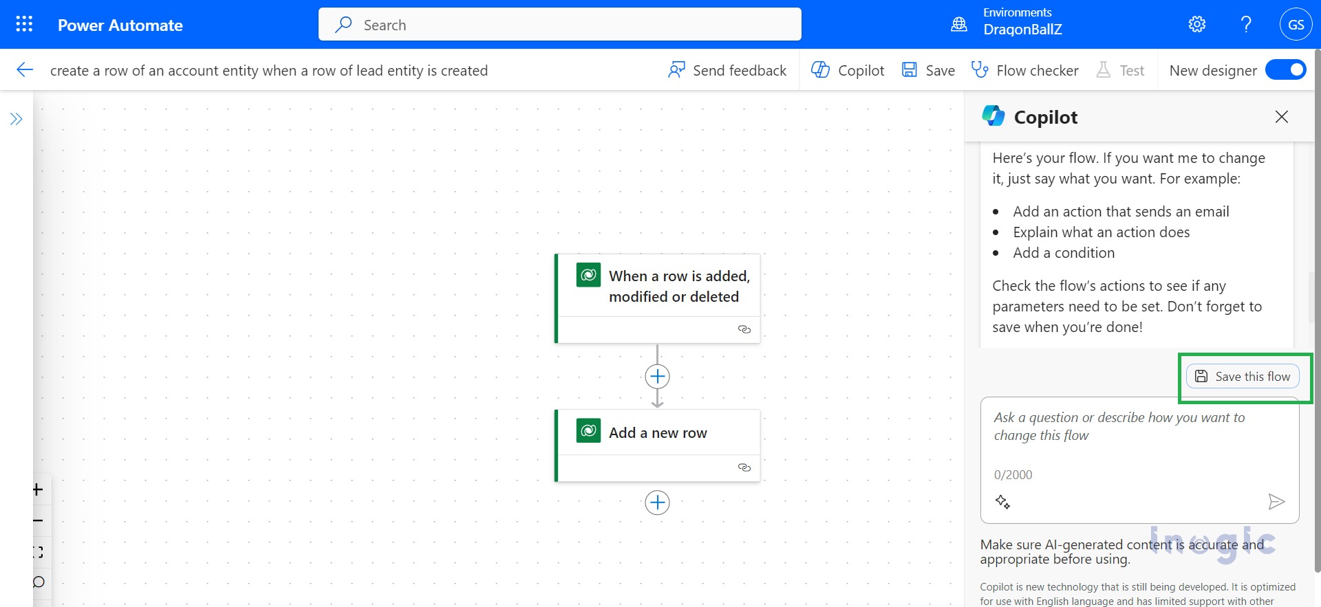 Power Automate Flows with Copilot