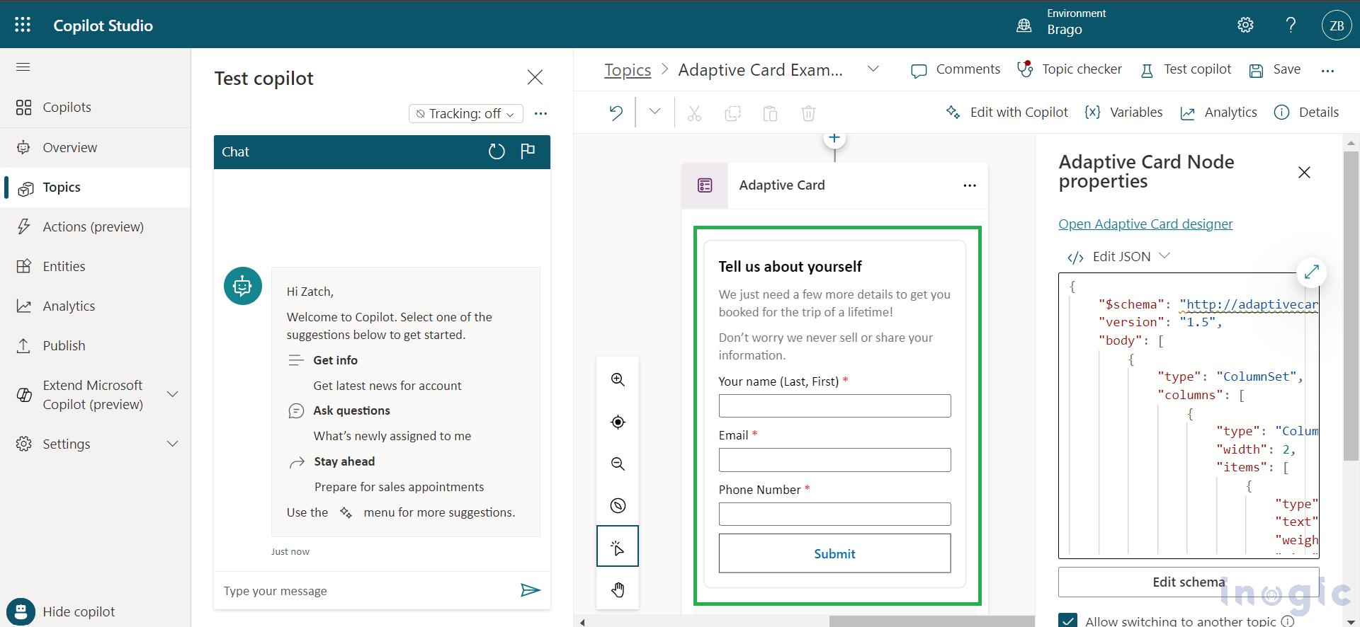 Adaptive Cards in Microsoft Copilot Studio