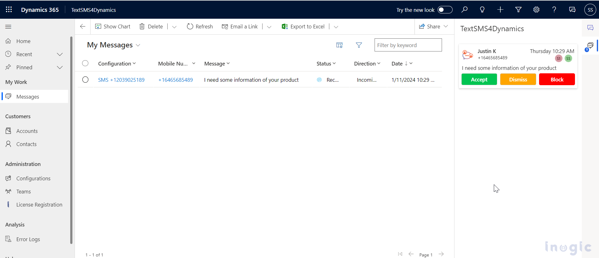 Dynamics 365 CRM and SMS Integration