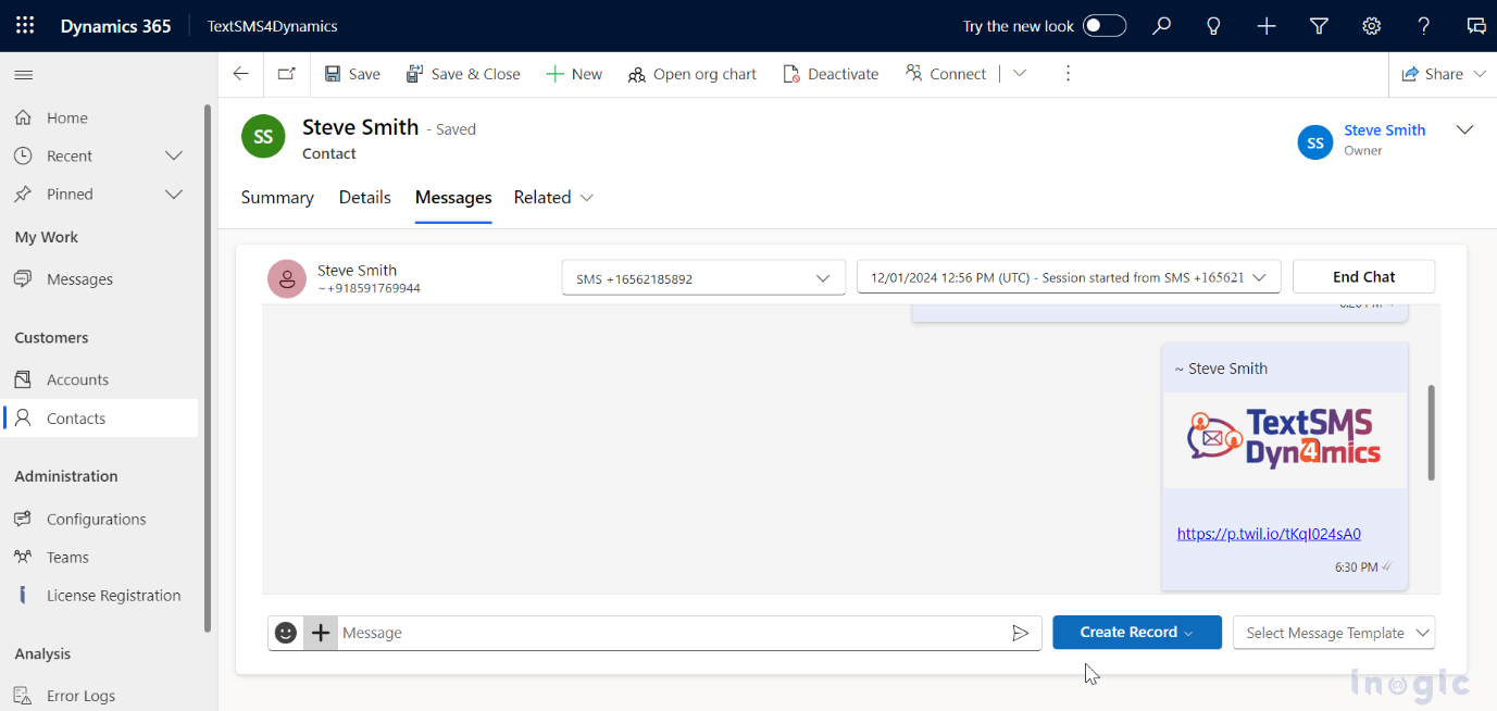 Dynamics 365 CRM and SMS Integration