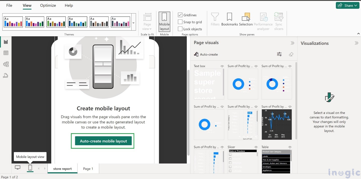 Design Mobile and Browser Layout view within Power BI 