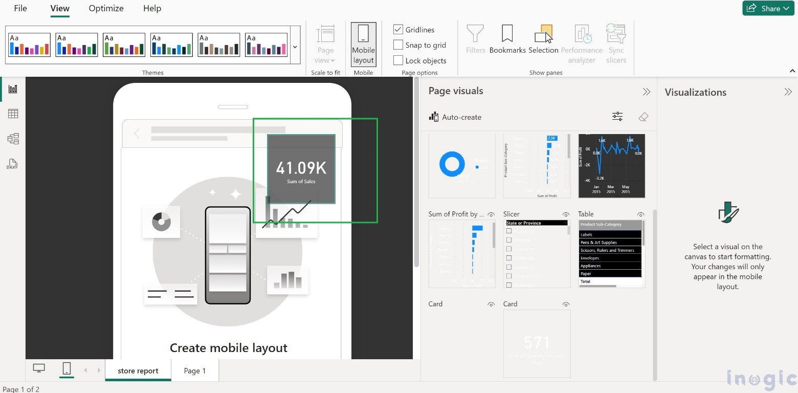 Design Mobile and Browser Layout view within Power BI 