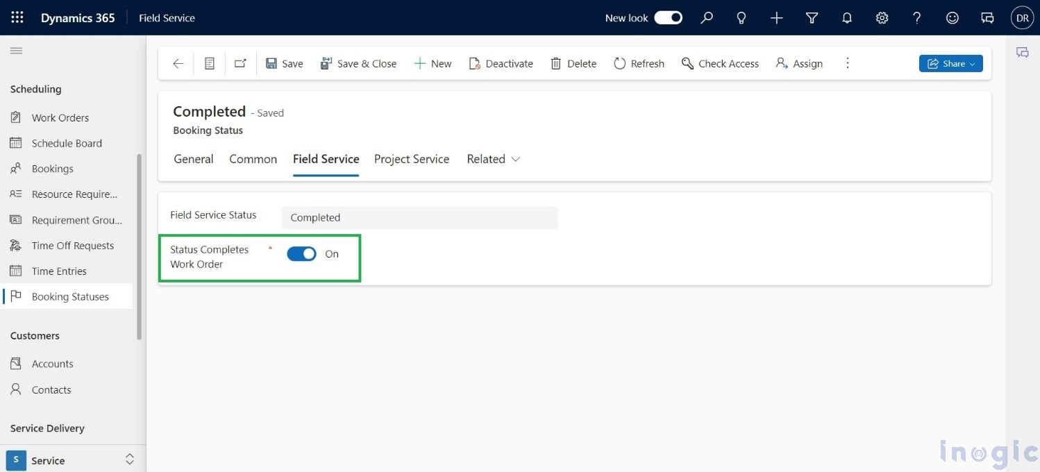 Work Orders based on Completion Status in Dynamics 365 Field Service