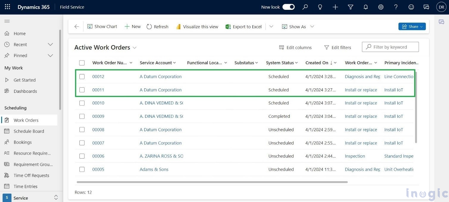 Work Orders based on Completion Status in Dynamics 365 Field Service