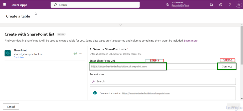 Create a table in Dynamics 365 CRM from the SharePoint List - Microsoft ...