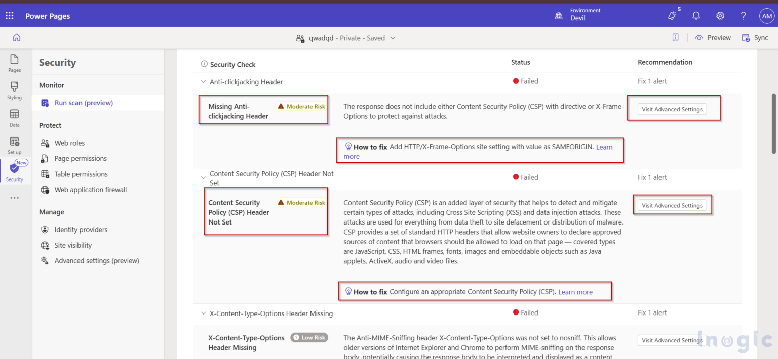 Power Pages Portal Security Scan Feature in Dynamics 365 - Microsoft ...