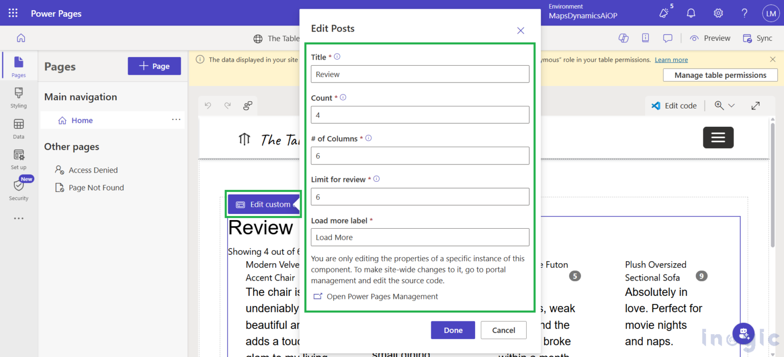 Power Pages Web Roles Modeling Example How to Create Reusable Custom Component using Web Template in Power ...