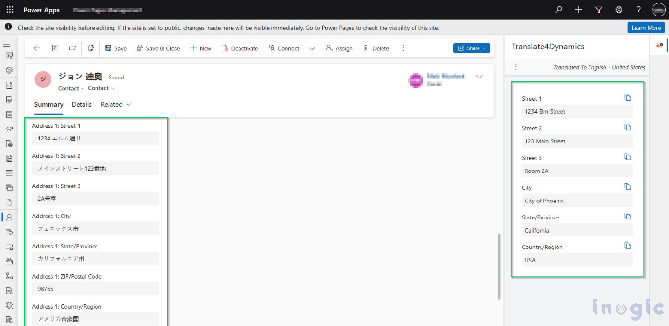Translate Dynamics 365 Data