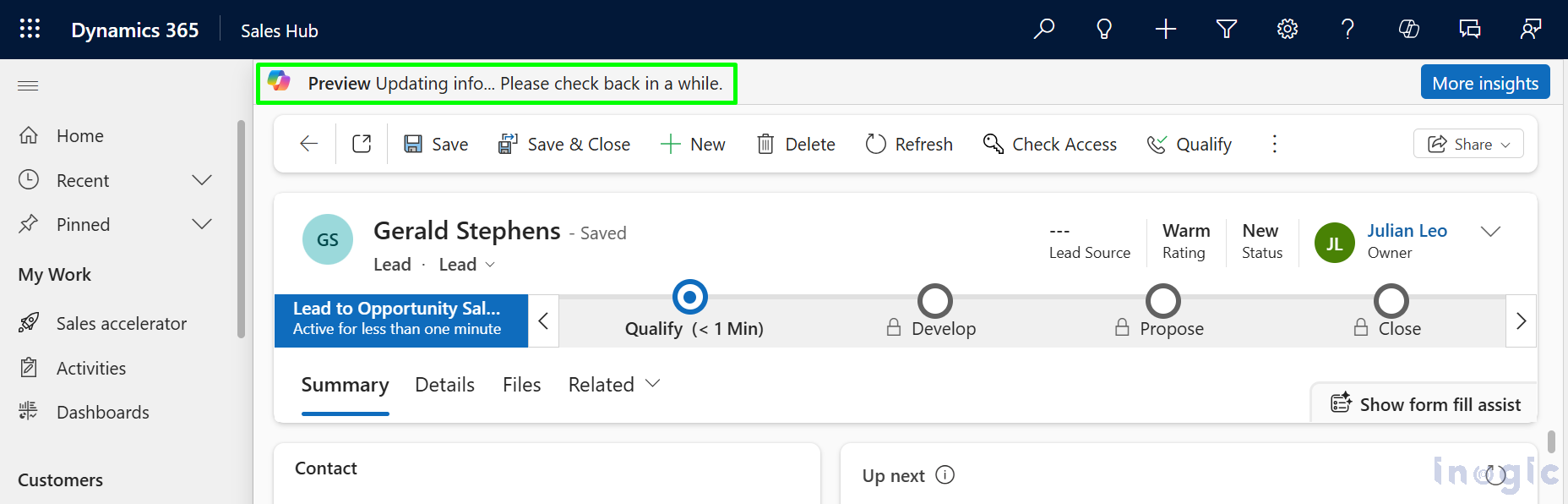 Sales Qualification Agent in Dynamics 365